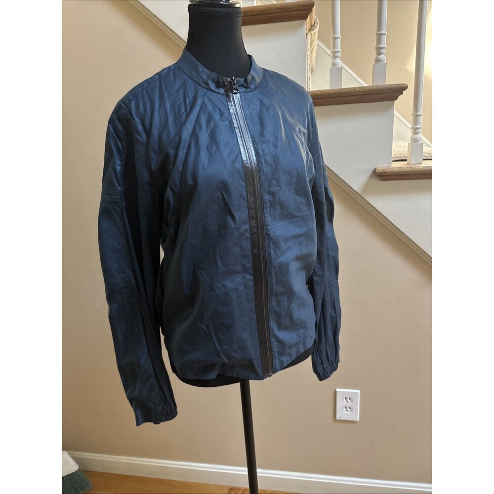 ROGAN 100% Cotton zip up Blue Jacket With Pockets Women’s Size Medium EUC